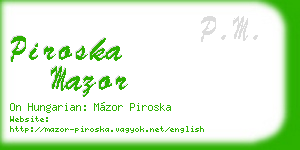 piroska mazor business card